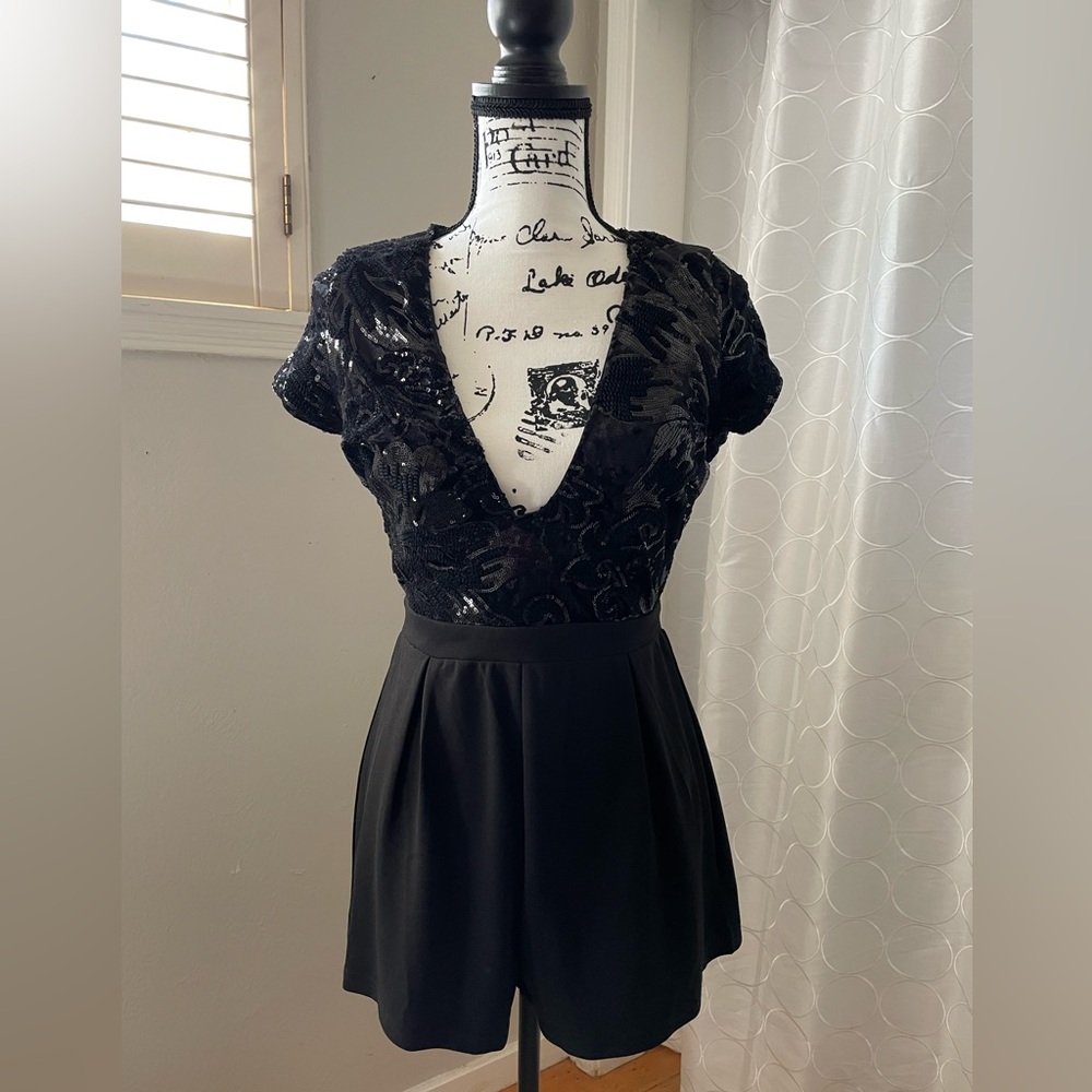 Sequins Black Romper